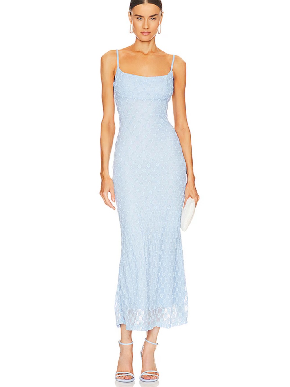 Adoni Mesh Midi Dress in Cornflower